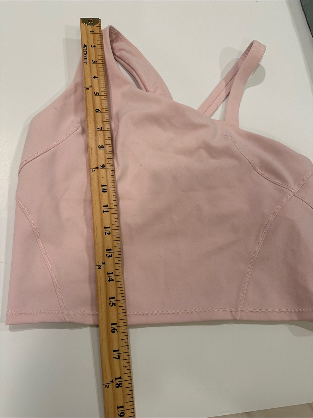 Lululemon asymmetrical tennis sports bra size 8, blush pink, great condition! - Picture 8 of 8